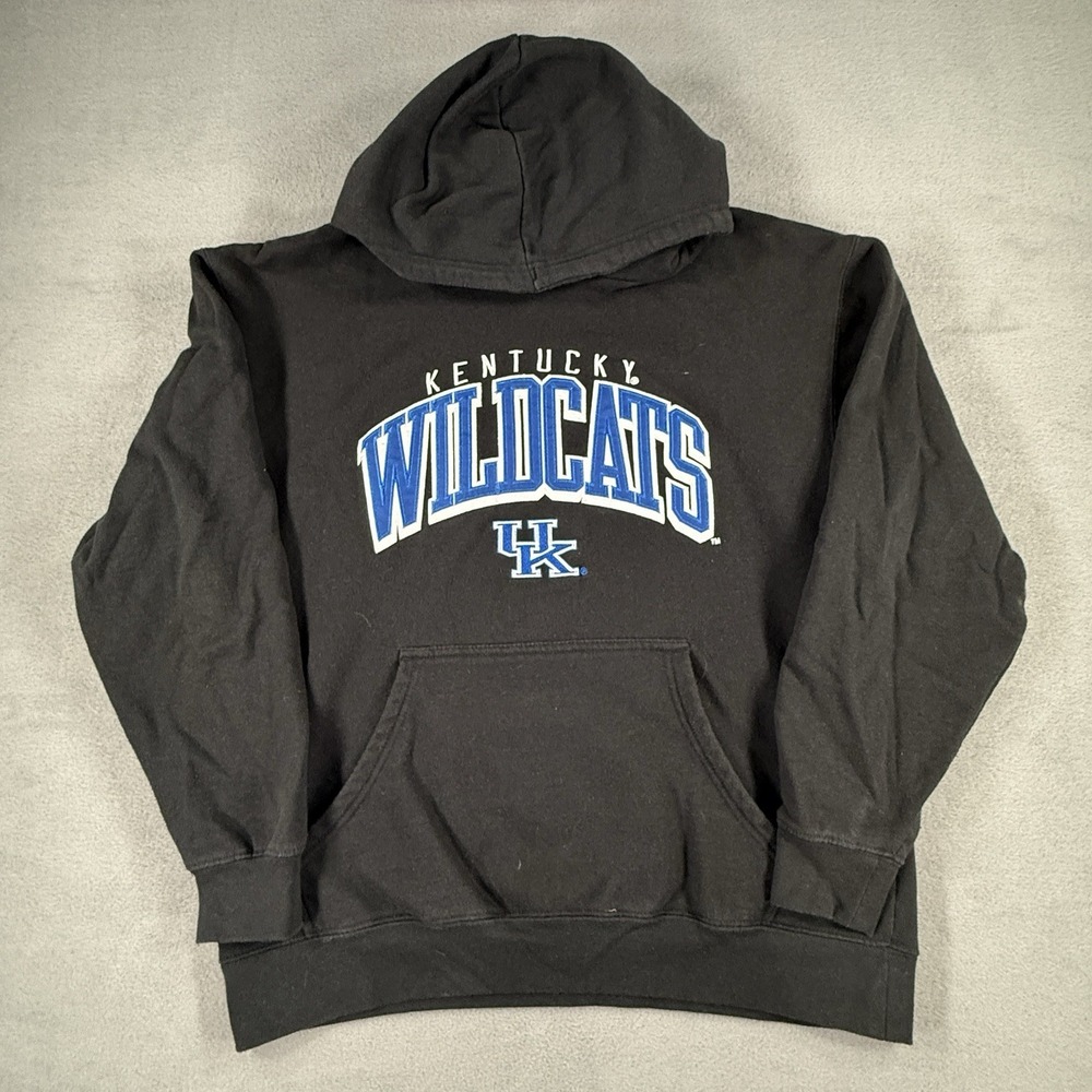 Kentucky Wildcats Hoodie Embroidered Logo Black Mens Large Majestic